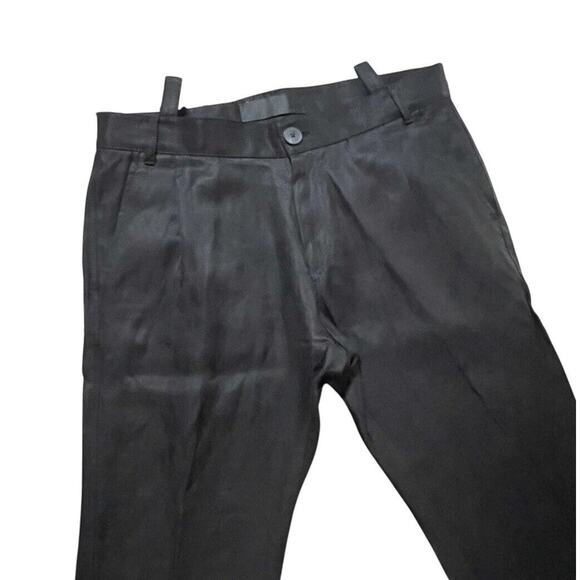 Haider Ackermann Pants Mens Size 32x25 Black Linen & Silk Cropped Portugal MINT - Picture 1 of 10